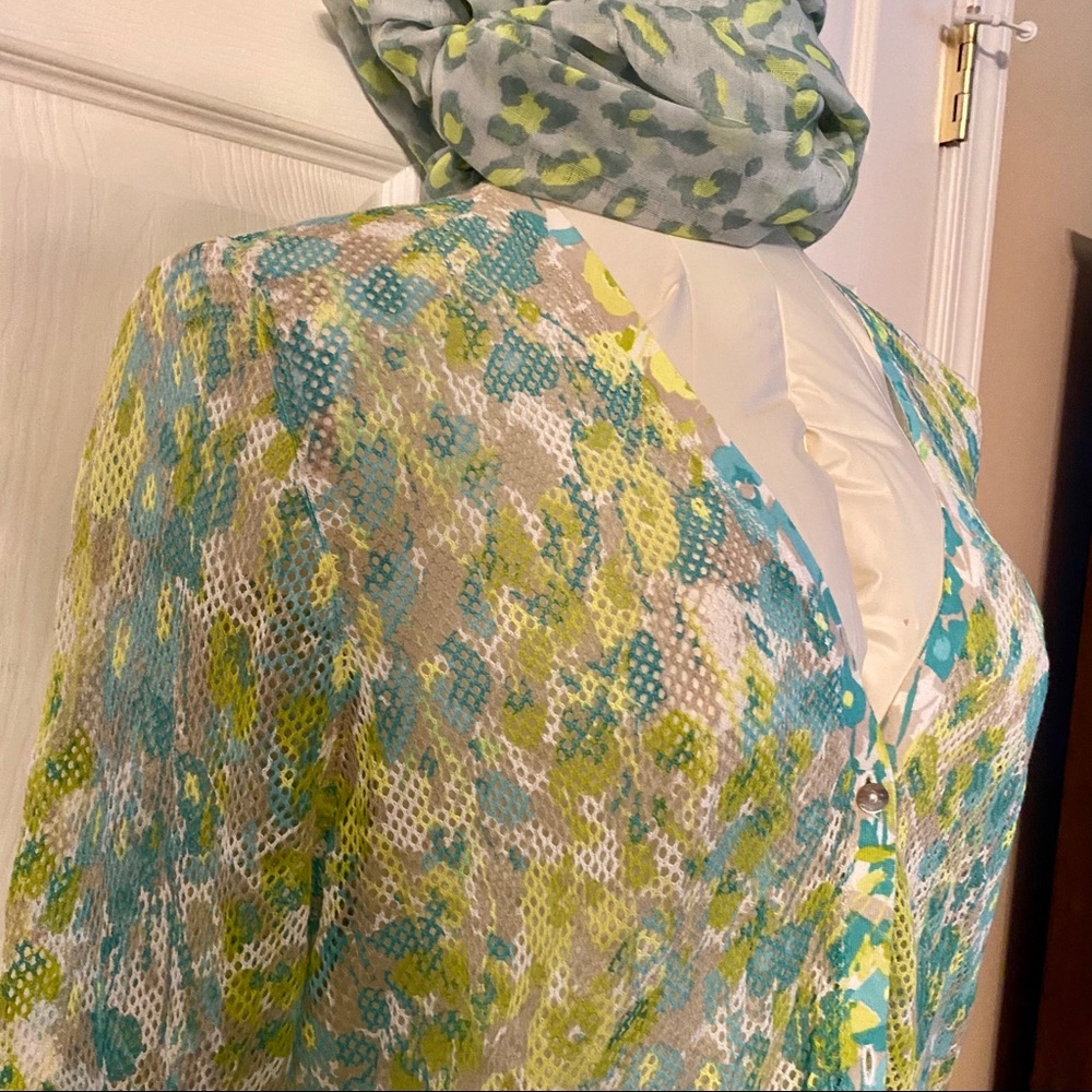 2x Ruby Road pale green camouflage cardigan - Picture 2 of 7